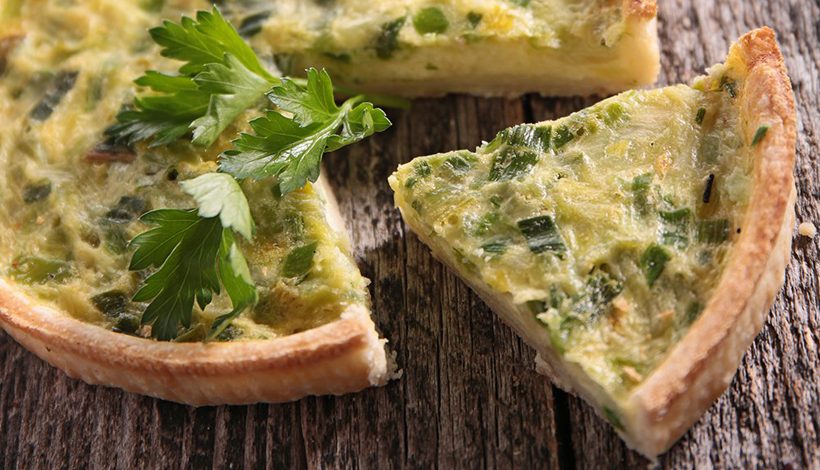Quiche maison poireaux et curry