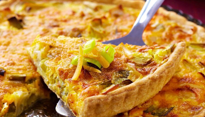 Quiche maison poireaux et curry