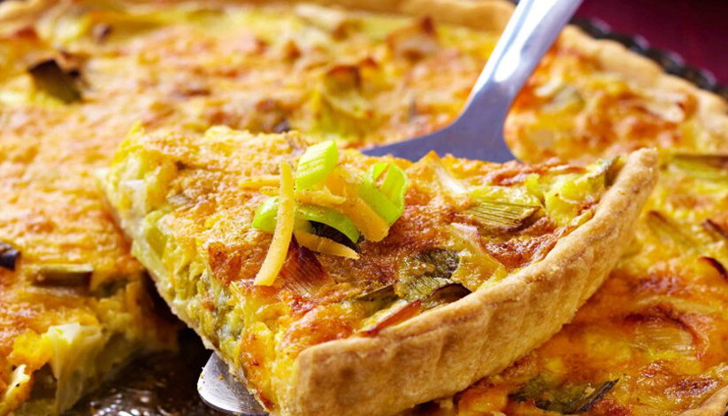 Quiche maison poireaux et curry